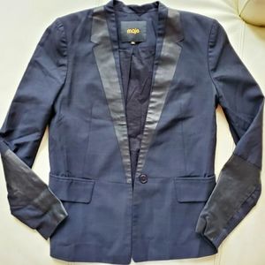 MAJE nice navy blue and leather details jacket